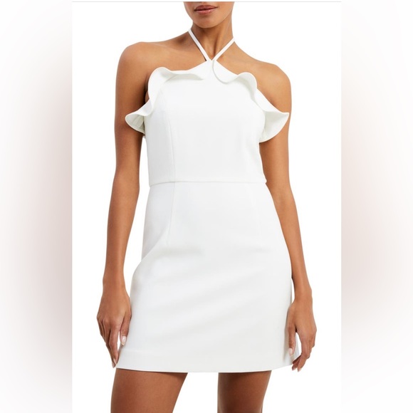 French Connection - Whisper Ruffle Halter Neck Dress - Picture 3 of 5